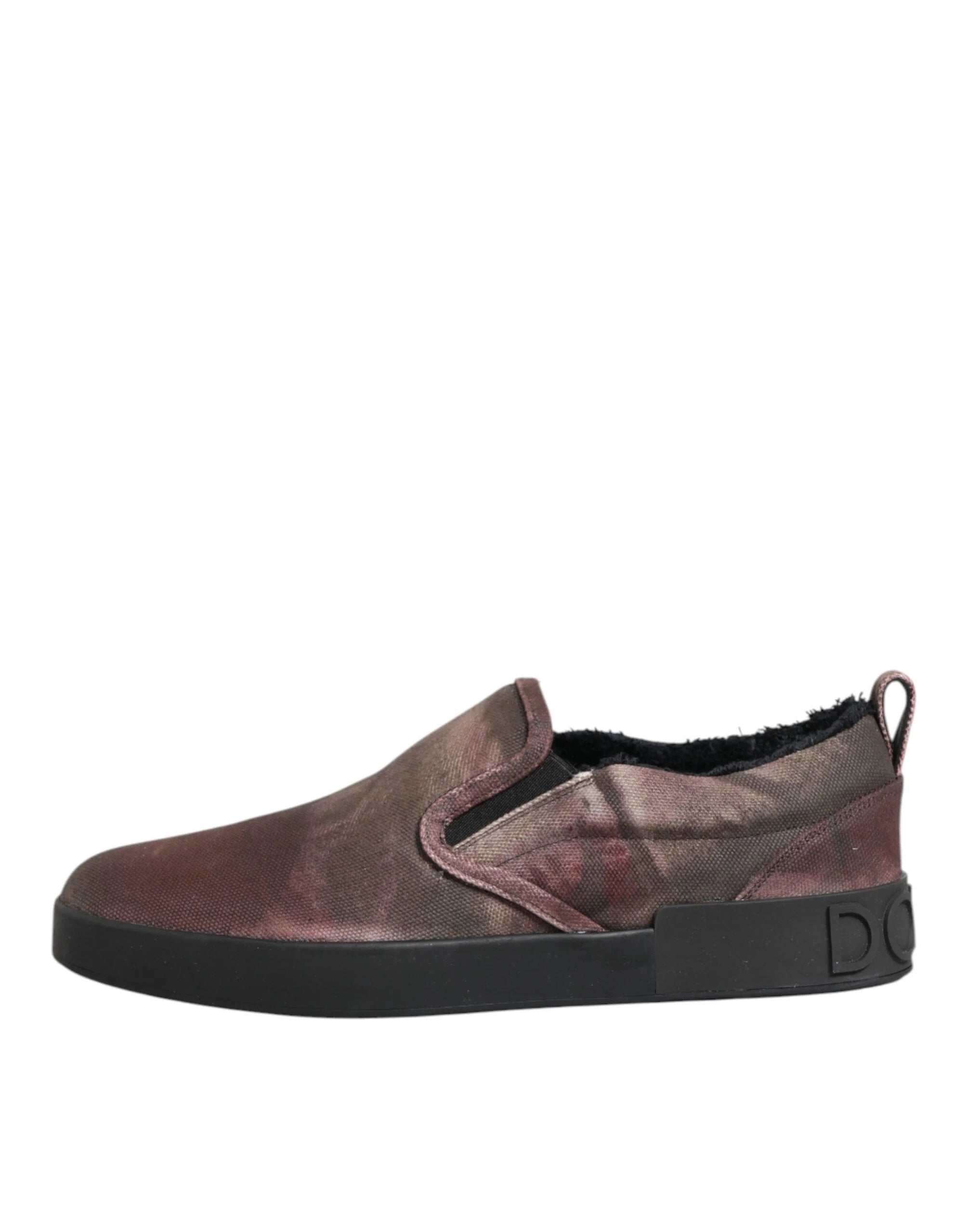 Dolce & Gabbana Multicolor Cotton Low Top Slip On Men Sneakers Shoes - EU44/US11