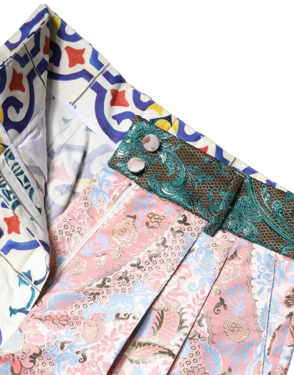 Dolce & Gabbana Multicolor Cotton Patchwork Hot Pants Shorts - IT44 | L - Short Trousers