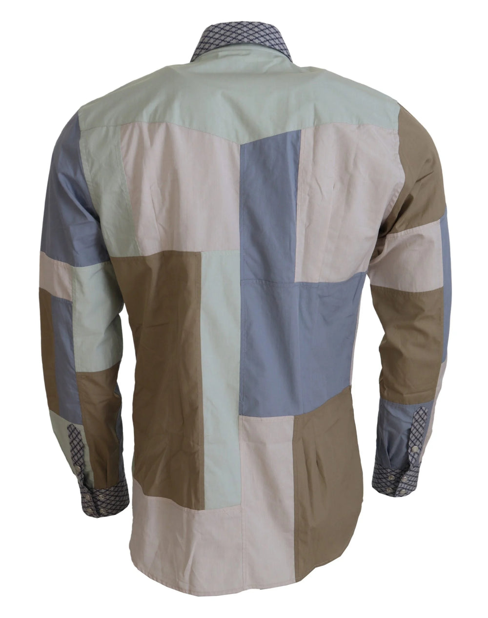 Dolce & Gabbana Multicolor Cotton Patchwork Slim Shirt - Shirts