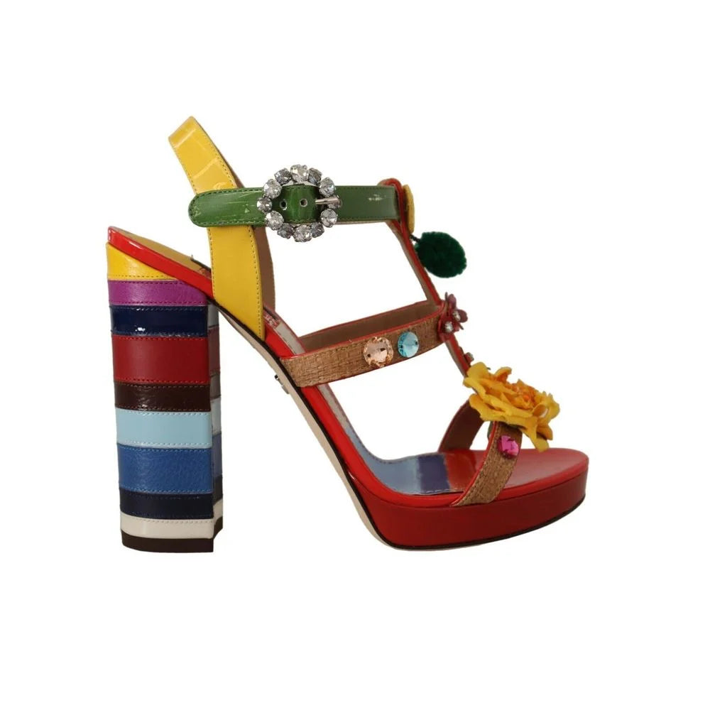 Sandală Dolce & Gabbana din bumbac multicolor - EU38.5/US8.5