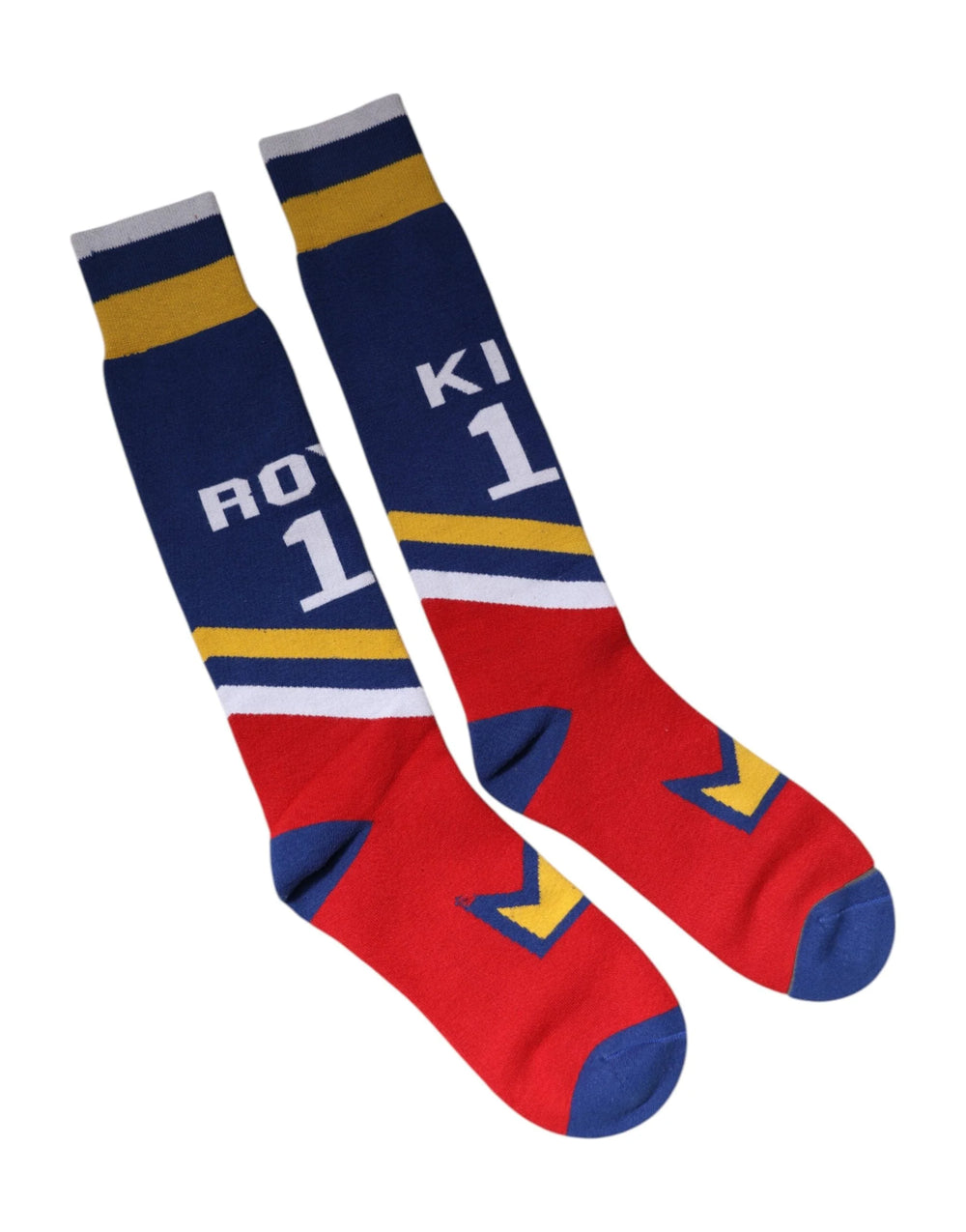 Dolce & Gabbana Multicolor Cotton Stretch Over Calf Socks - M - Crew Socks