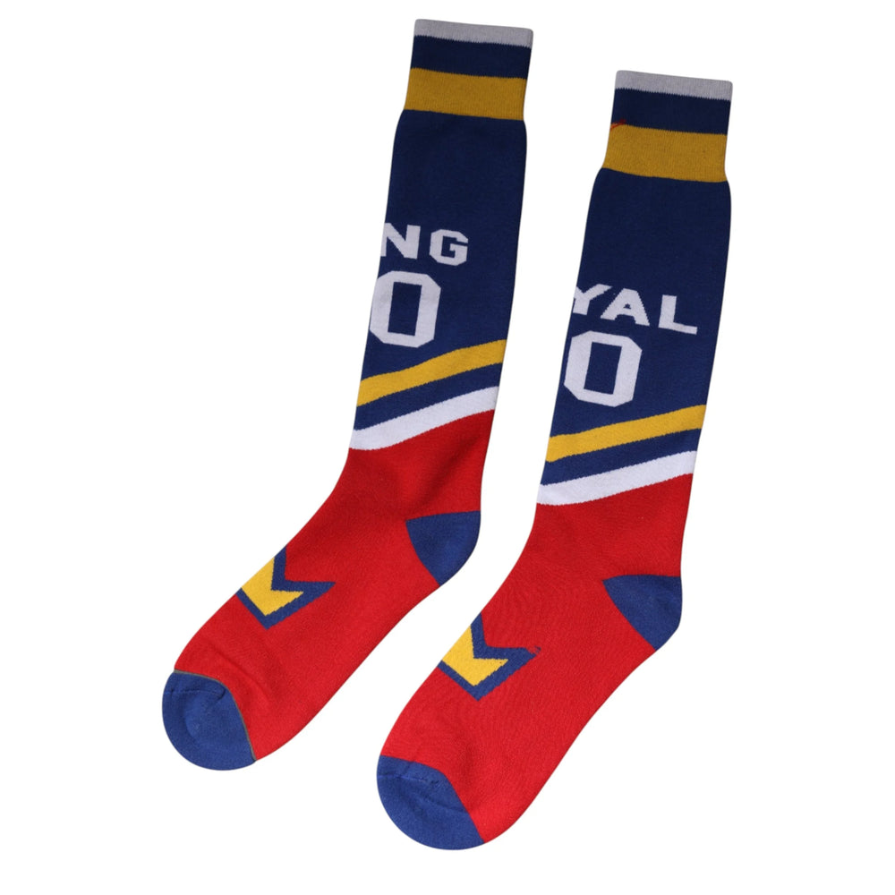 Dolce & Gabbana Multicolor Cotton Stretch Over Calf Socks - M - Crew Socks