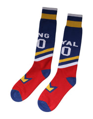 Dolce & Gabbana Multicolor Cotton Stretch Over Calf Socks - M - Crew Socks