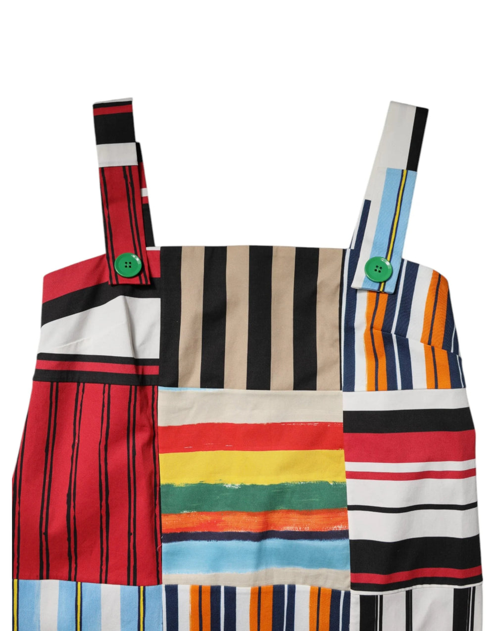 Dolce & Gabbana Multicolor Cotton Stripe Sleeveless Dress - Dresses