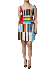 Dolce & Gabbana Multicolor Cotton Stripe Sleeveless Dress - Dresses