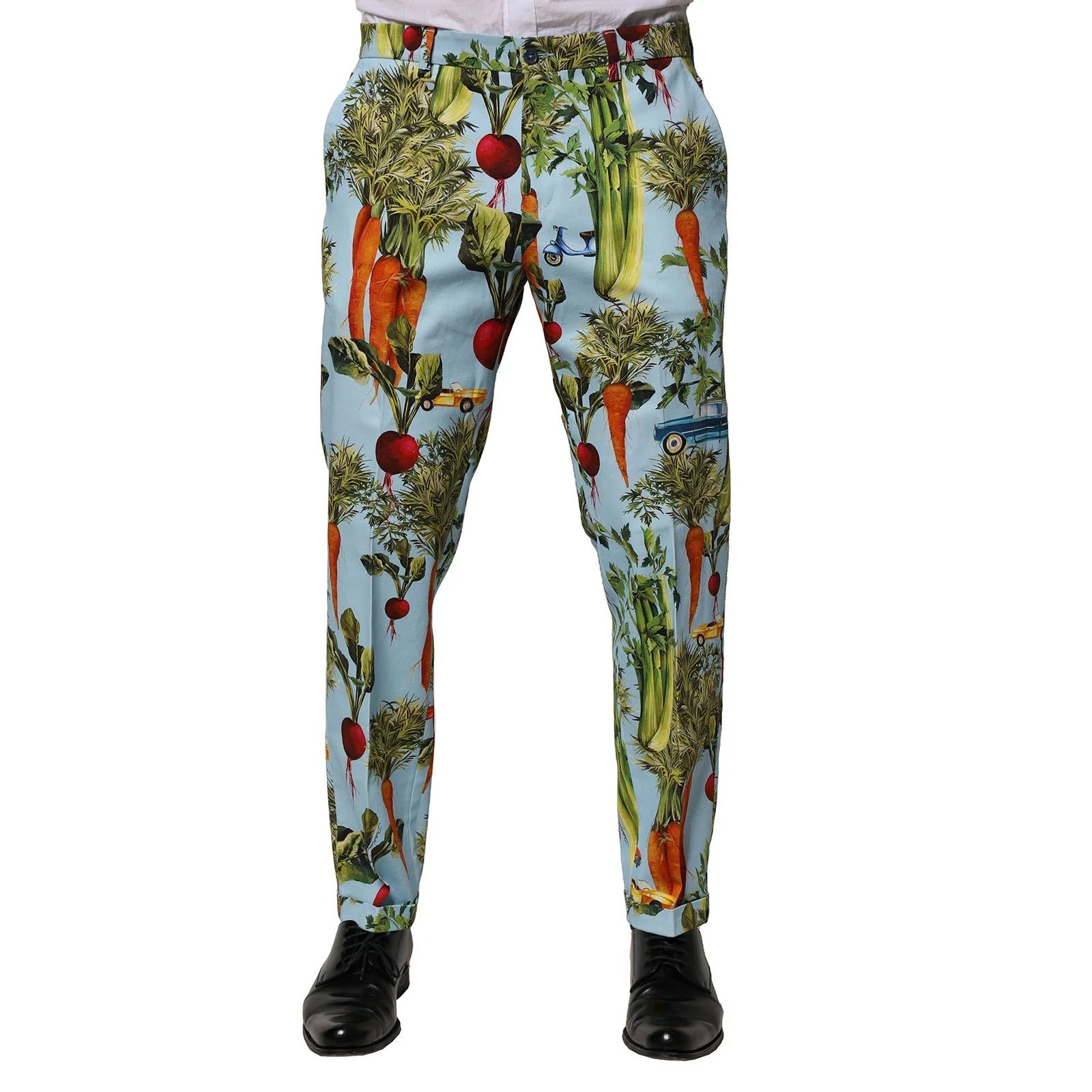 Dolce & Gabbana Multicolor Cotton Tapered Men Pants - Trousers