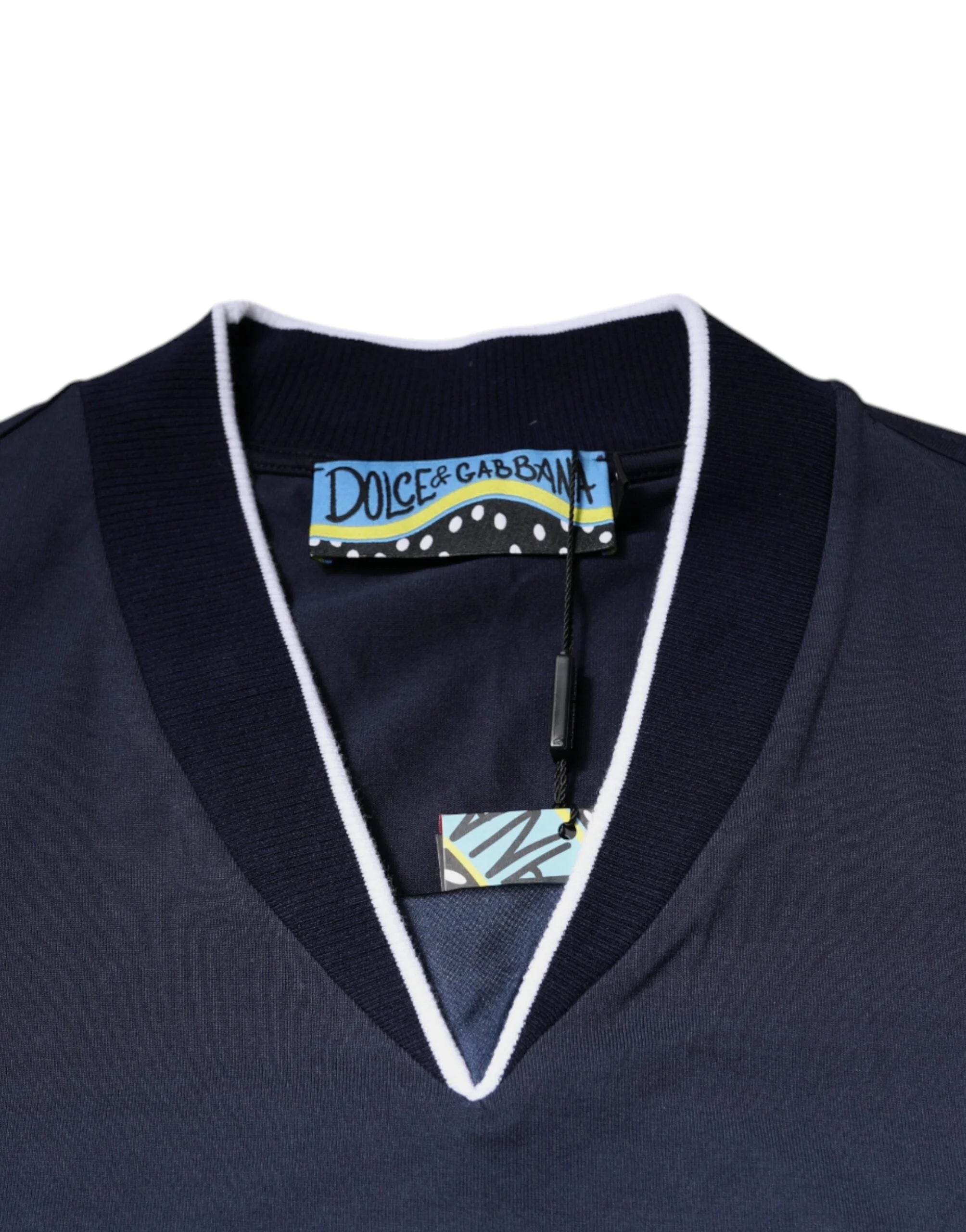 Dolce & Gabbana Multicolor Cotton Vneck Short Sleeve T-shirt - IT46 | S - T-Shirts