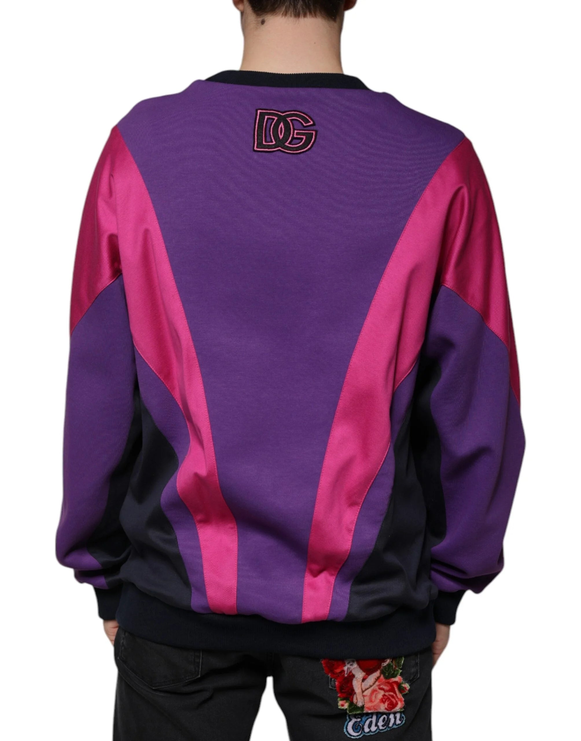 Dolce & Gabbana Multicolor Crew Neck Men Sweatshirt Sweater - IT54 | XL - Sweatshirts