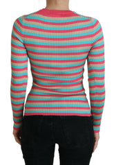 Dolce & Gabbana Multicolor Crewneck Pullover Silk Sweater - IT42|M - Sweaters