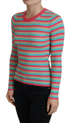 Dolce & Gabbana Multicolor Crewneck Pullover Silk Sweater - IT42|M - Sweaters