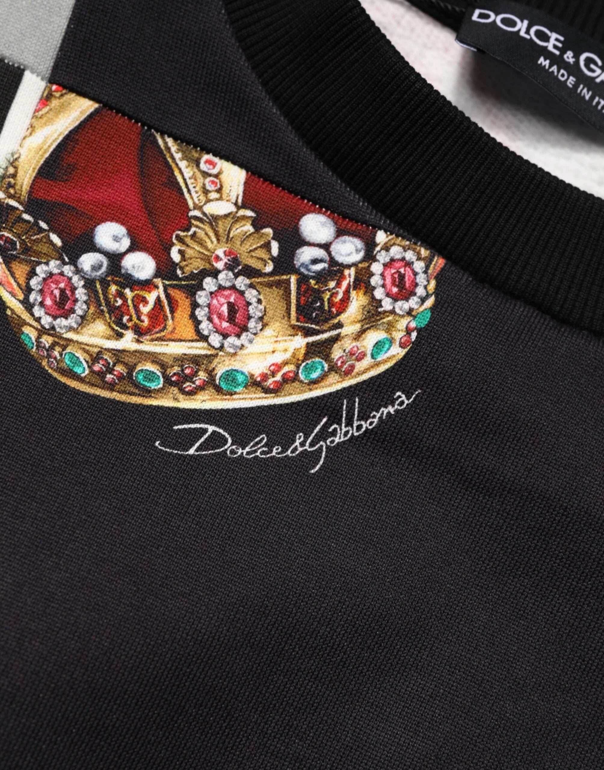 Dolce & Gabbana Multicolor Crown Print Sweatshirt Sweater - IT56 | XXL