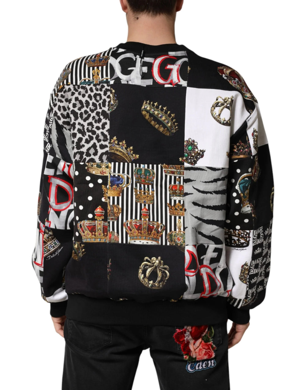 Dolce & Gabbana Multicolor Crown Print Sweatshirt Sweater - IT56 | XXL