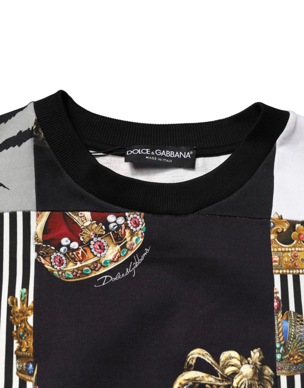 Dolce & Gabbana Multicolor Crown Print Sweatshirt Sweater - IT56 | XXL