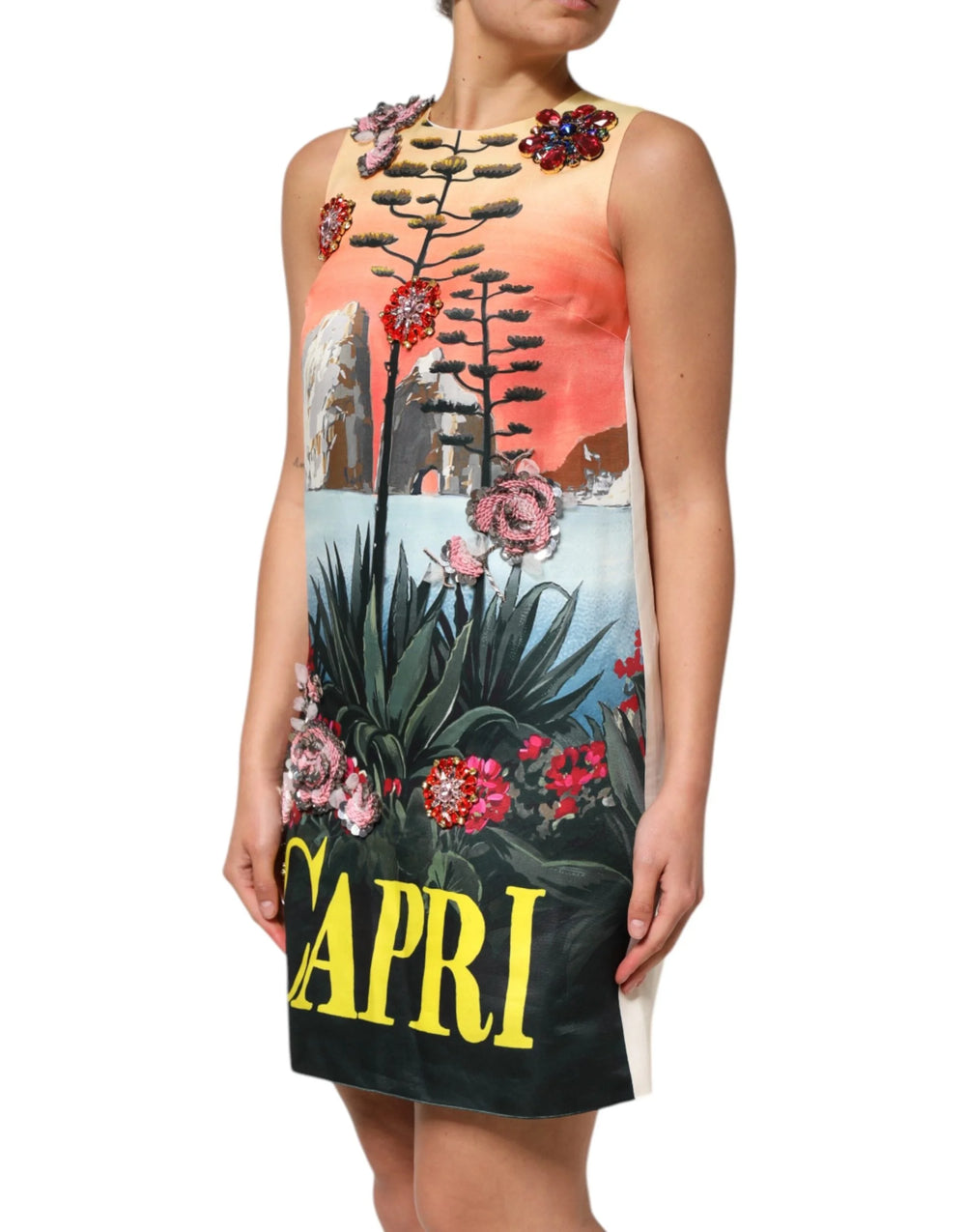 Dolce & Gabbana Multicolor Crystal Embellished A-line Mini Dress - IT38 | XS - Dresses