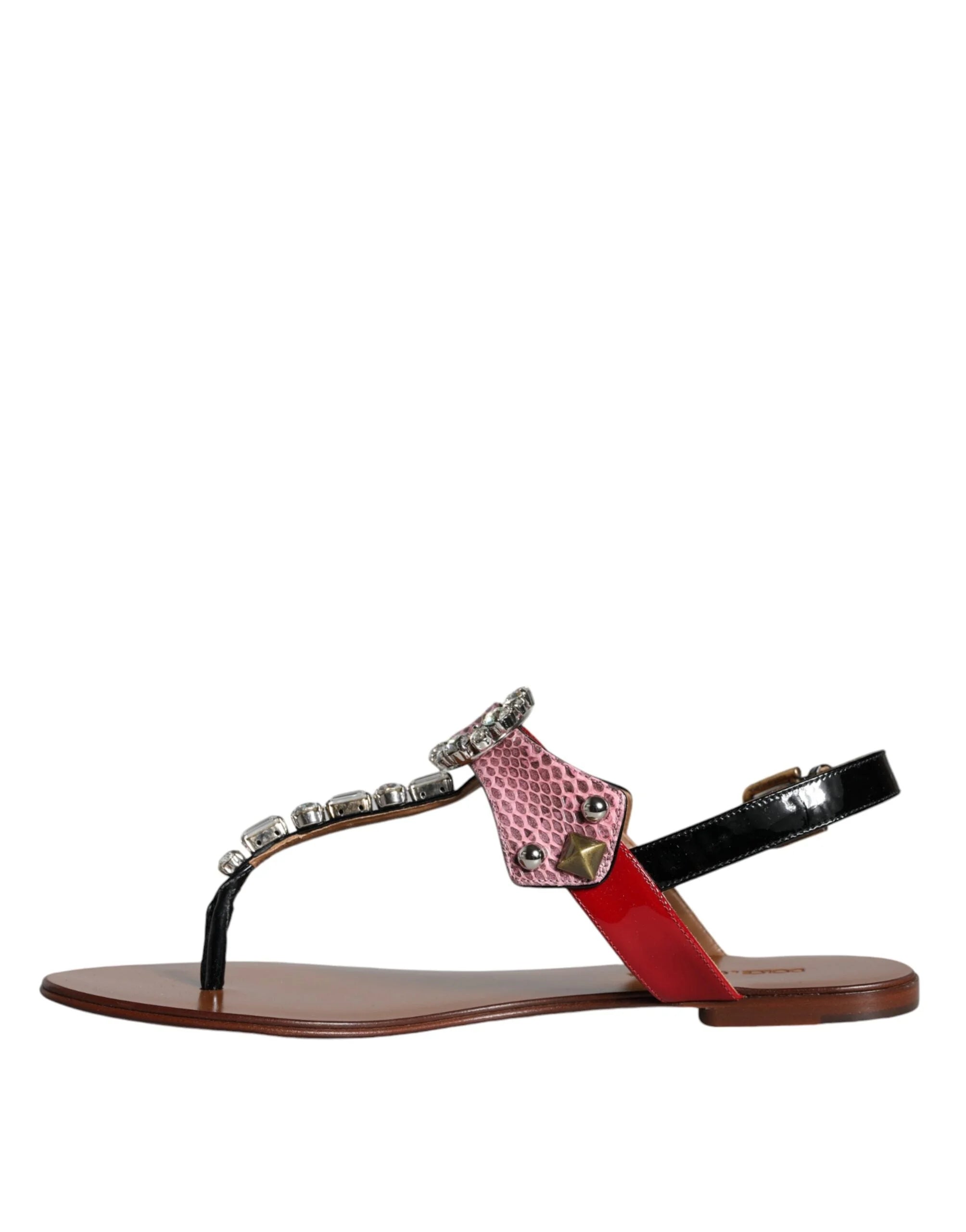 Dolce & Gabbana Multicolor Crystal Sandals Flip Flops Shoes - EU38.5/US8 - Sandals