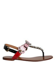 Dolce & Gabbana Multicolor Crystal Sandals Flip Flops Shoes - EU38.5/US8 - Sandals