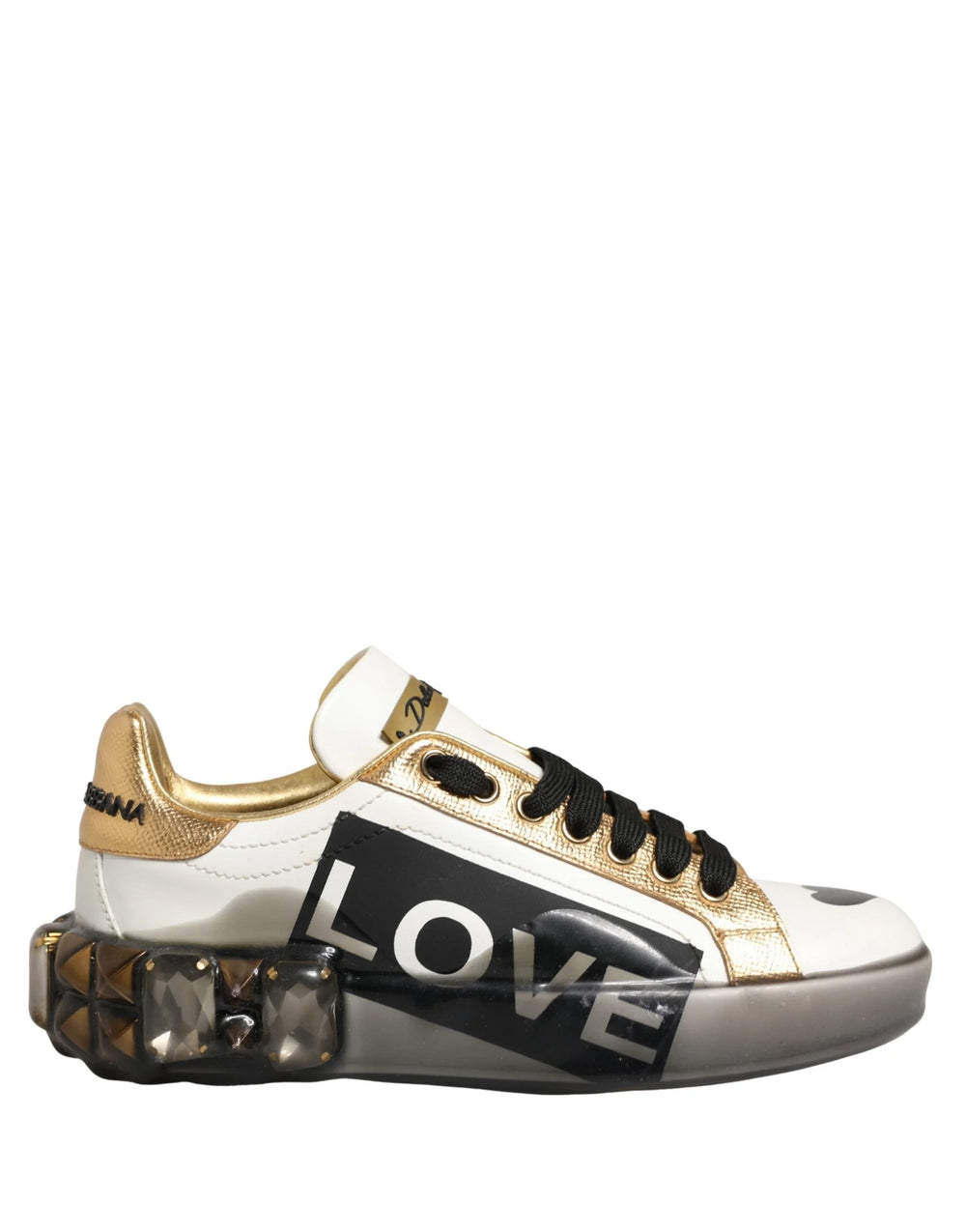 Dolce & Gabbana Multicolor Crystal StuddedLOVE Sneakers Shoes - EU35/US4.5