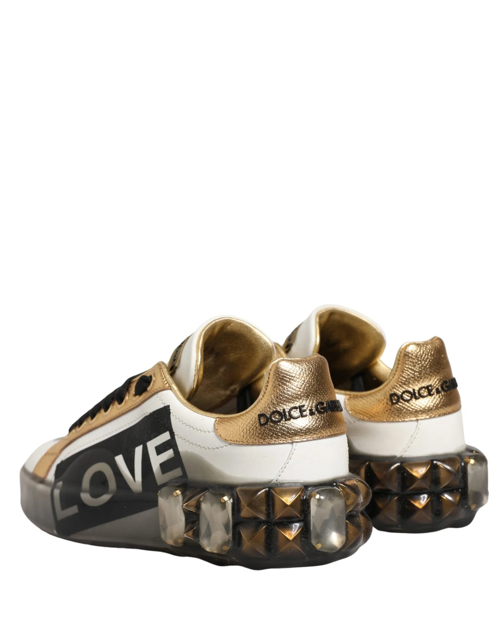 Dolce & Gabbana Multicolor Crystal StuddedLOVE Sneakers Shoes - EU35/US4.5