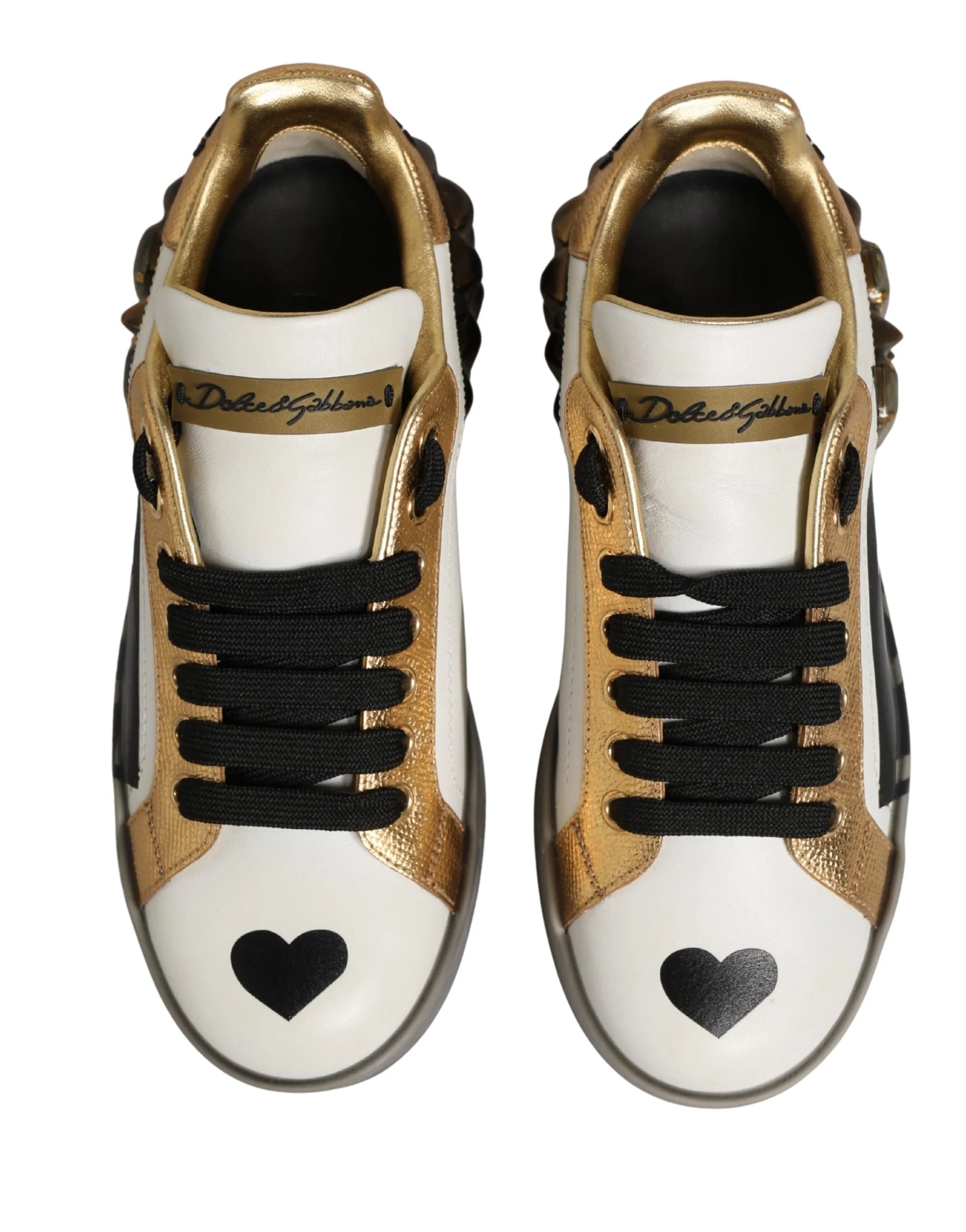 Dolce & Gabbana Multicolor Crystal StuddedLOVE Sneakers Shoes - EU35/US4.5
