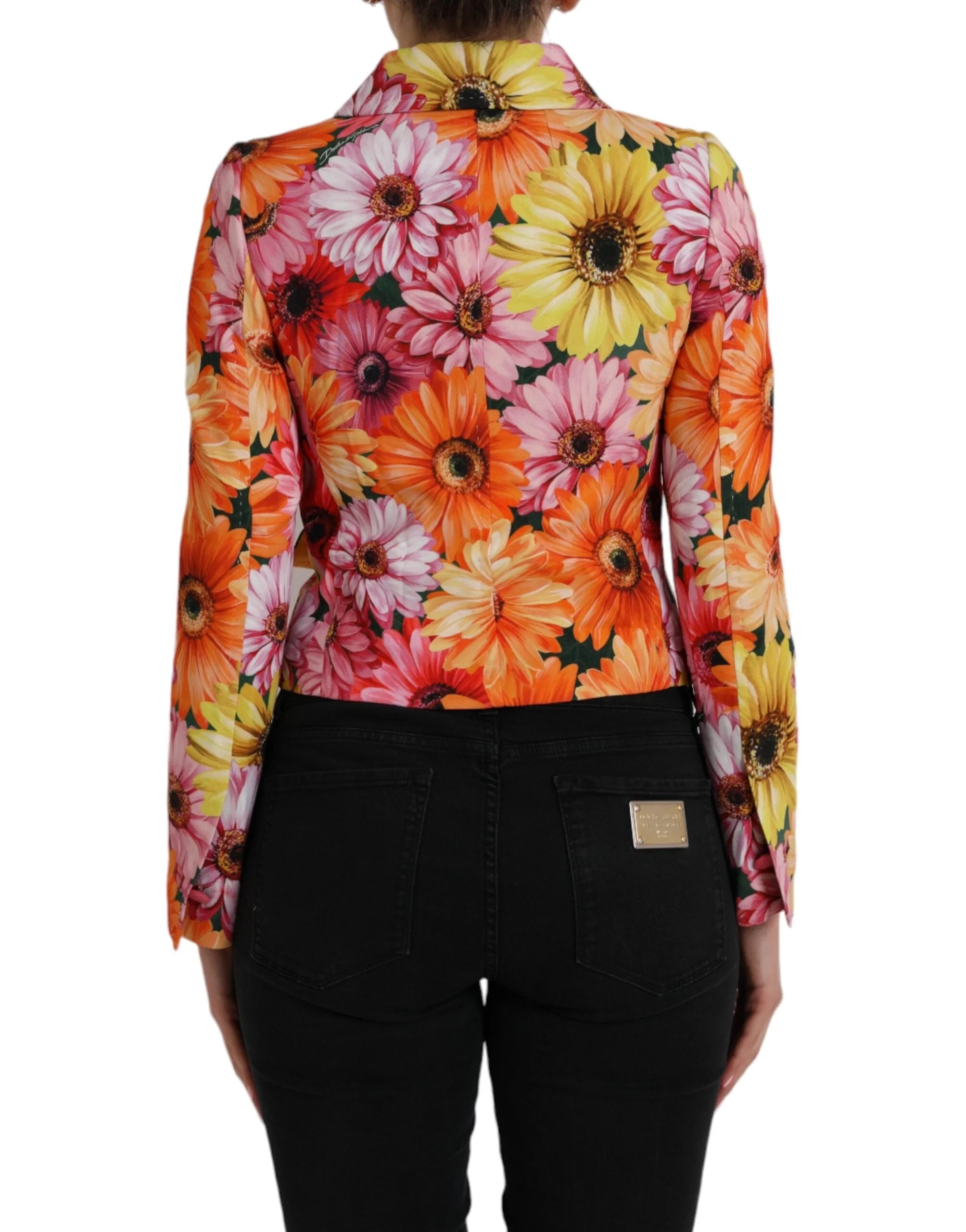 Dolce & Gabbana Multicolor Daisy Print Floral Fantasy Jacket - IT36|XXS - Sport Jackets