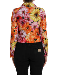Dolce & Gabbana Multicolor Daisy Print Floral Fantasy Jacket - IT36|XXS - Sport Jackets