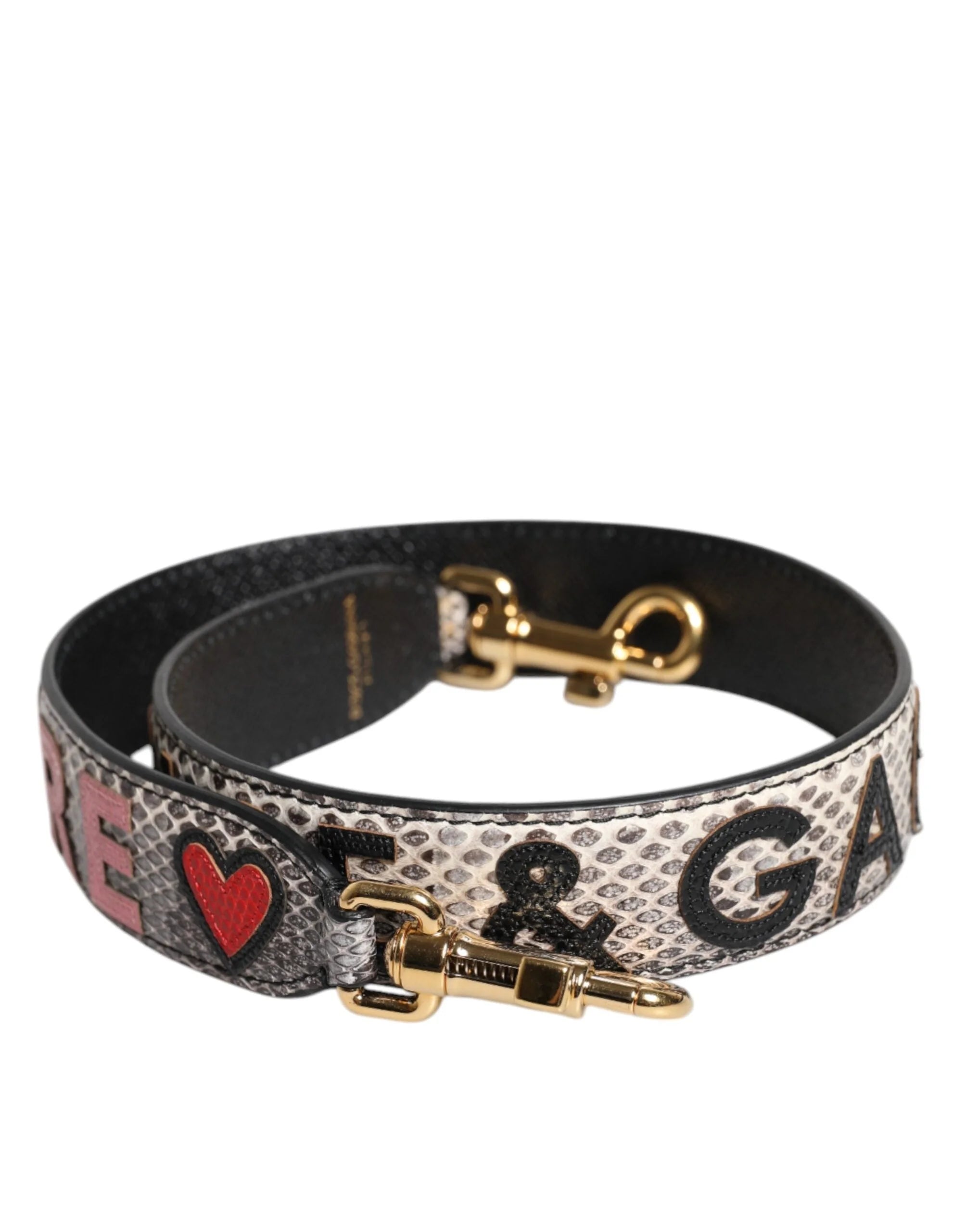 DG AMORE λουρί ώμου Dolce & Gabbana σε πολύχρωμο ayers και δέρμα μοσχαριού με μεταλλικά στοιχεία σε χρυσό χρώμα.