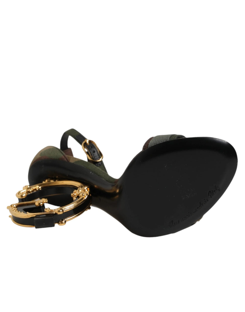 Dolce & Gabbana Multicolor DG Logo Heels Camouflage Sandals Shoes - EU36/US5.5