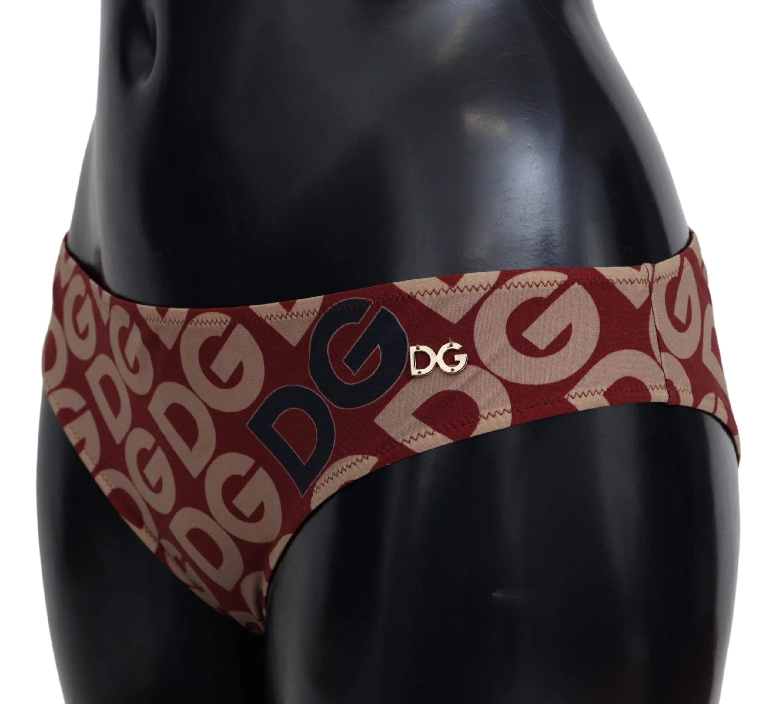 Dolce & Gabbana Multicolor DG Logo Print Bottom Beachwear Bikini Swimsuit - IT2 | S - Classic Bikinis