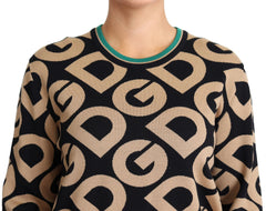 Dolce & Gabbana Multicolor DG Mania Wool Crewneck Pullover Sweater - IT40|S - Sweaters