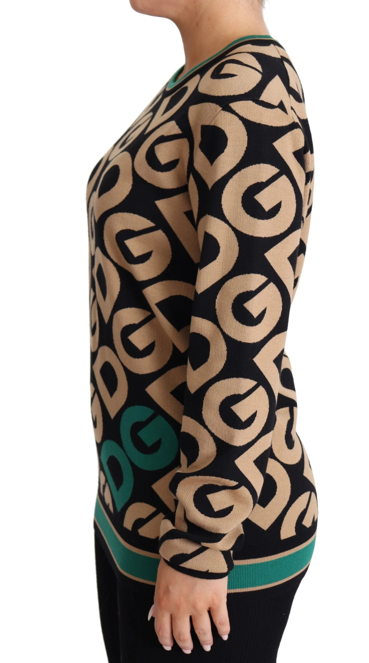 Dolce & Gabbana Multicolor DG Mania Wool Crewneck Pullover Sweater - IT40|S - Sweaters