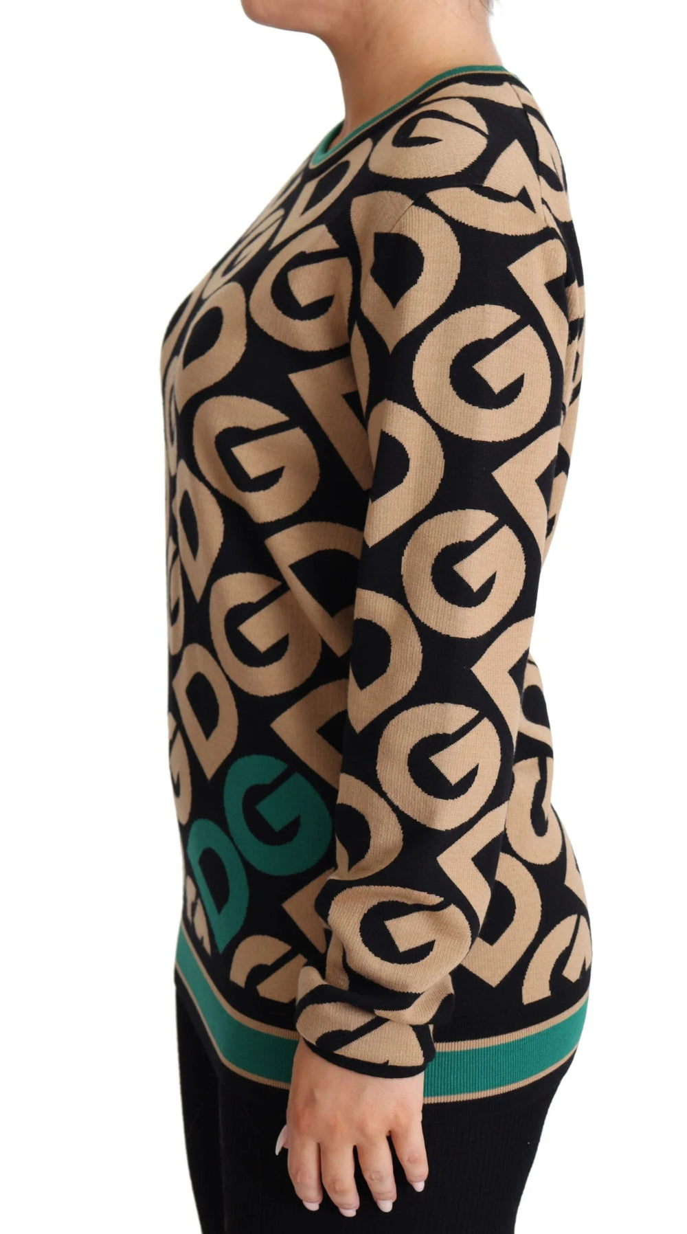 Dolce & Gabbana Multicolor DG Mania Wool Crewneck Pullover Sweater - IT40|S - Sweaters