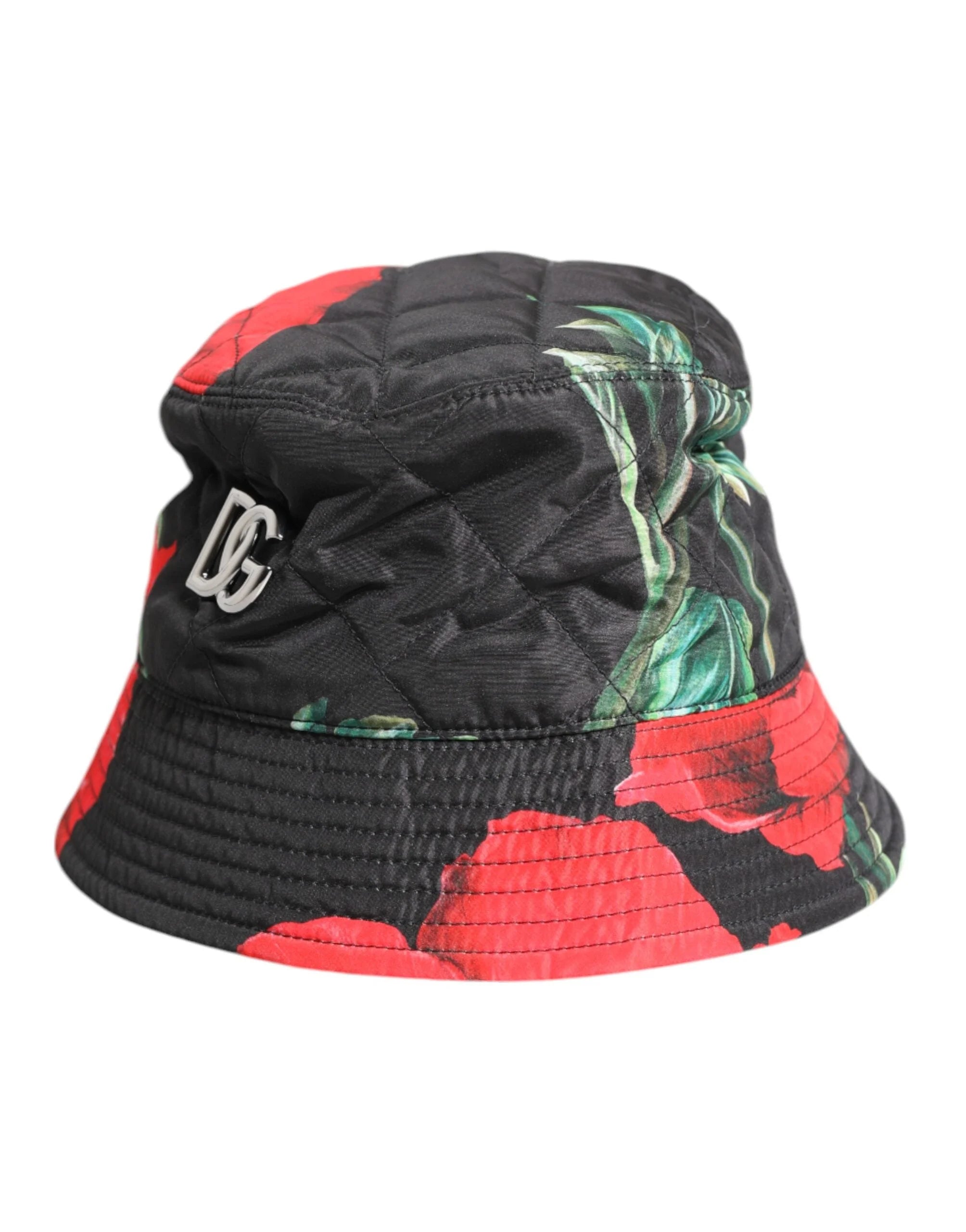 Dolce & Gabbana Multicolor DG Plaque Wide Brim Bucket Hat - 57 cm|S