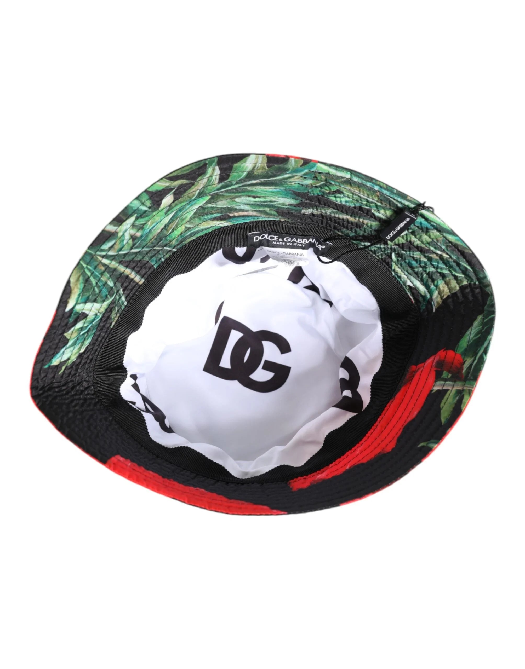 Dolce & Gabbana Multicolor DG Plaque Wide Brim Bucket Hat - 57 cm|S