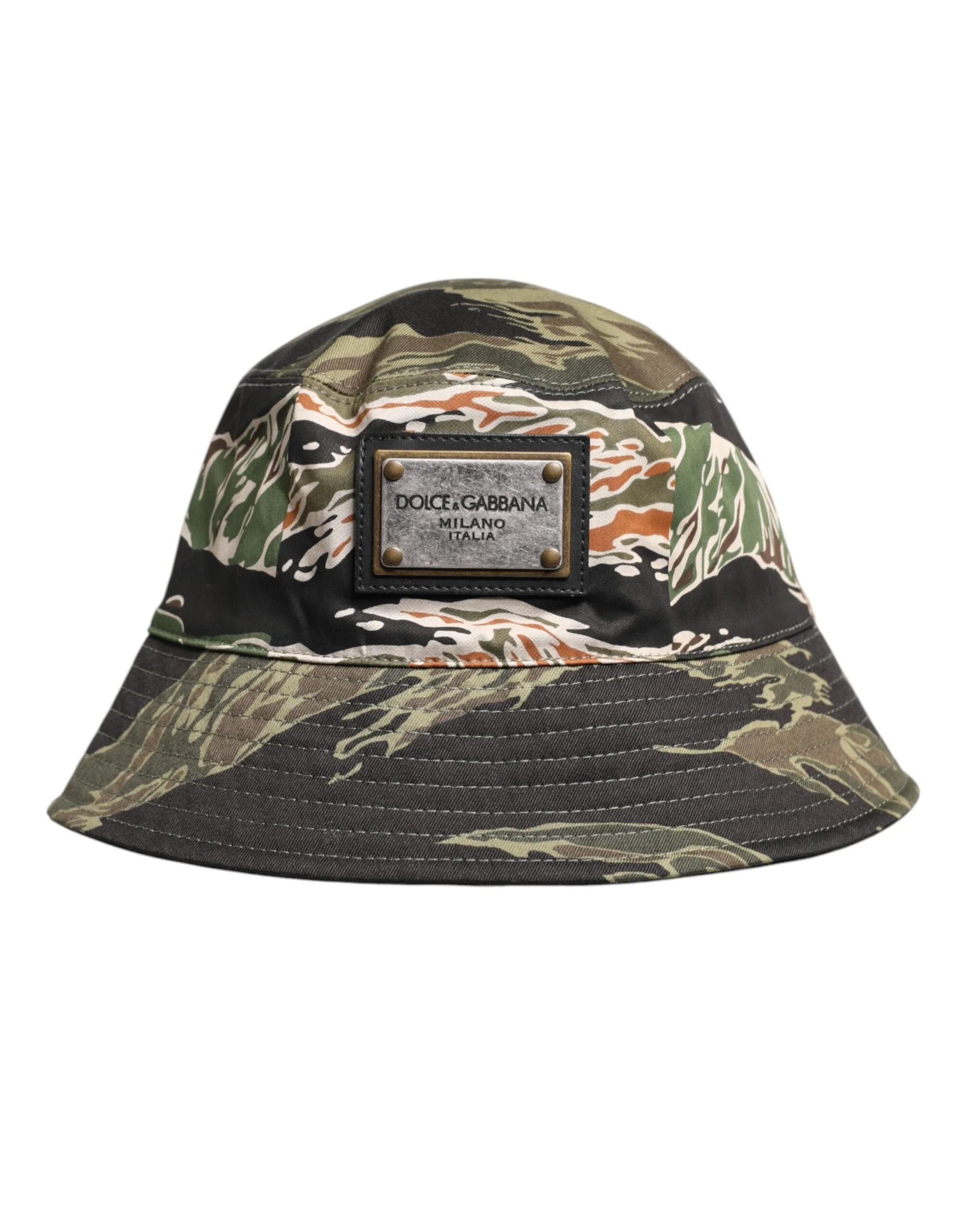 Dolce & Gabbana Multicolor DG Plaque Wide Brim Bucket Hat - 58 cm|M - Bucket Hats