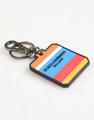 Dolce & Gabbana Multicolor DG Rubber Logo Silver Men’s Keychain Keyring - Keychains