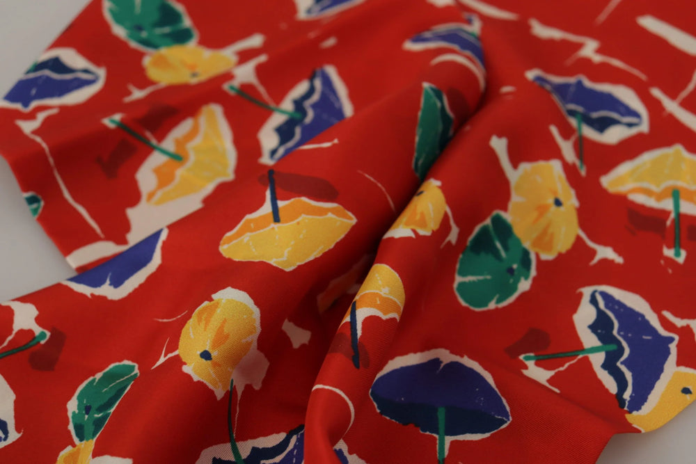 Dolce & Gabbana Multicolor DG Umbrellas Print Shawl Fringe Scarf - Scarves & Shawls