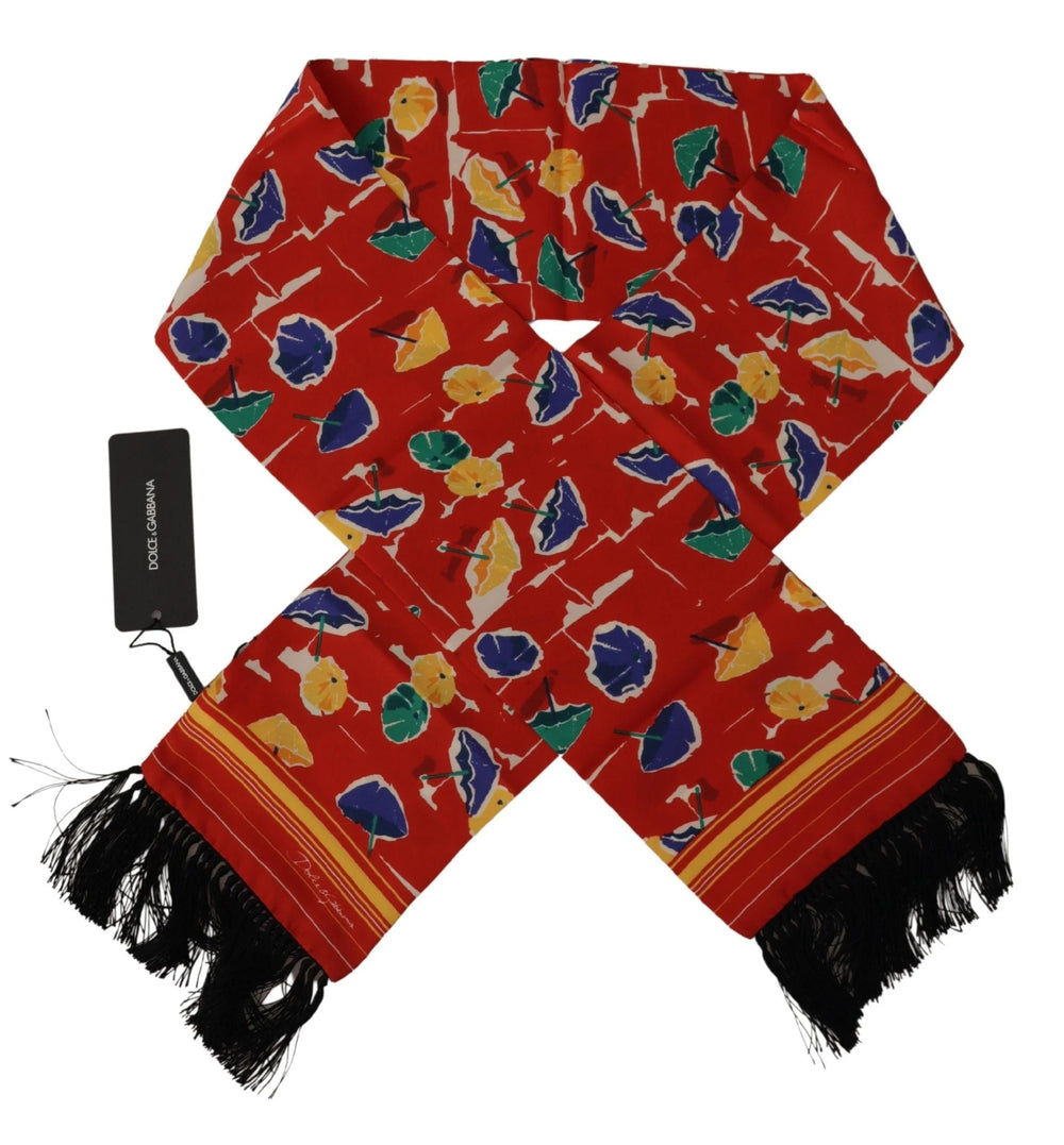 Dolce & Gabbana Multicolor DG Umbrellas Print Shawl Fringe Scarf - Scarves & Shawls