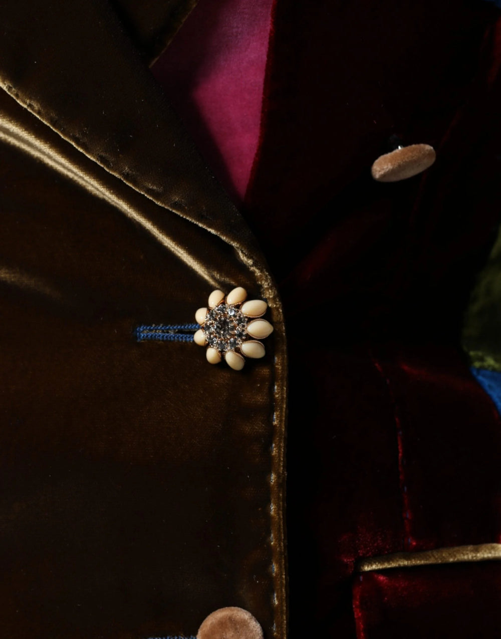 Dolce & Gabbana Multicolor Double Breasted Patchwork Blazer Jacket - IT40|S - Sport Jackets