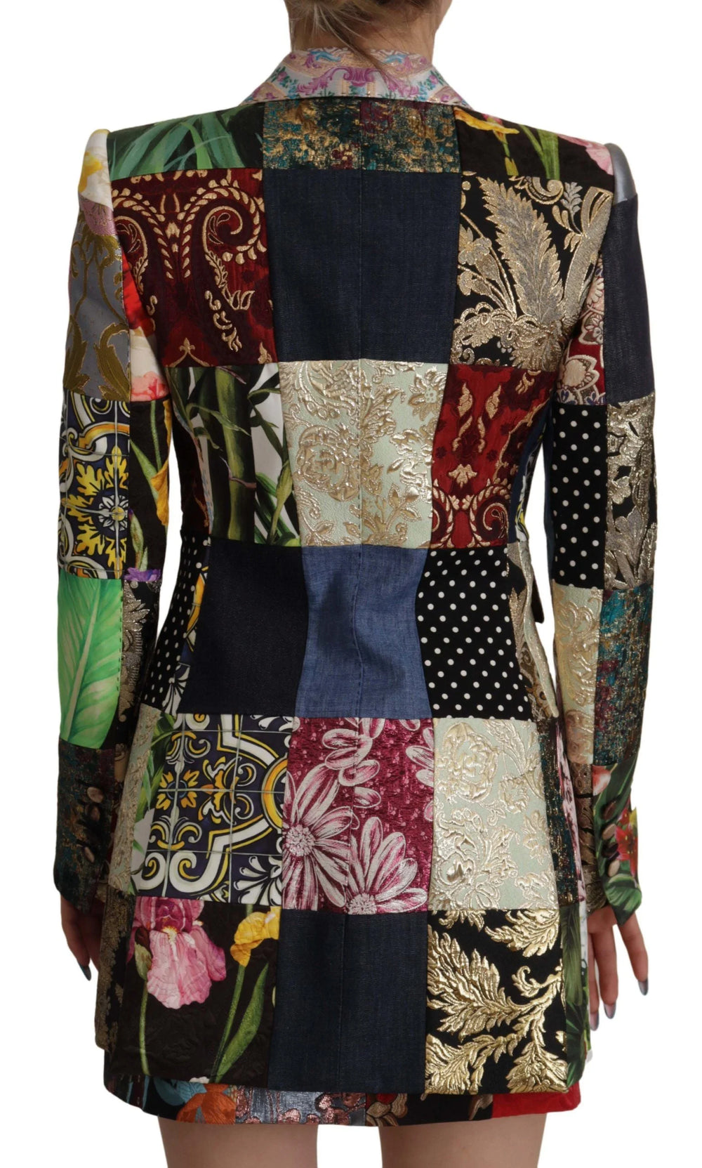 Dolce & Gabbana Multicolor Double-Breasted Patchwork Jacquard Blazer Jacket - Sport Jackets