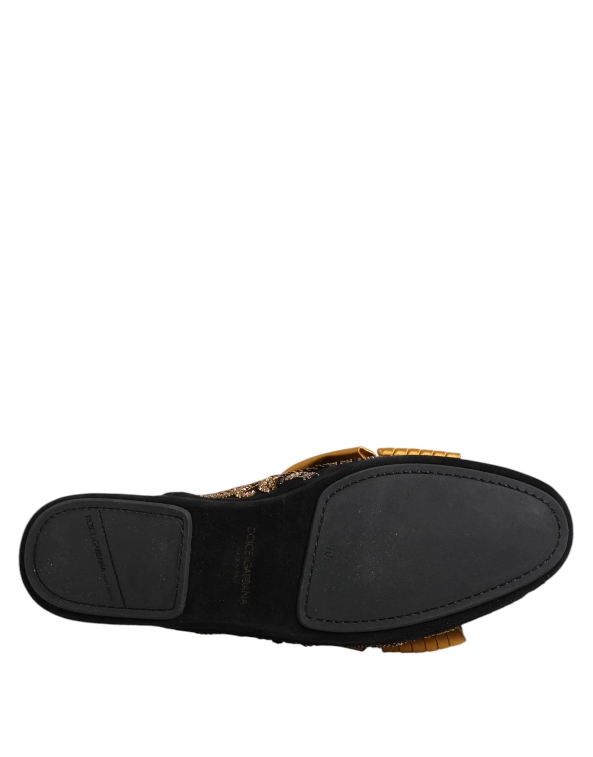 Dolce & Gabbana Multicolor Embellished Flat Sandals Shoes - EU44/US13.5