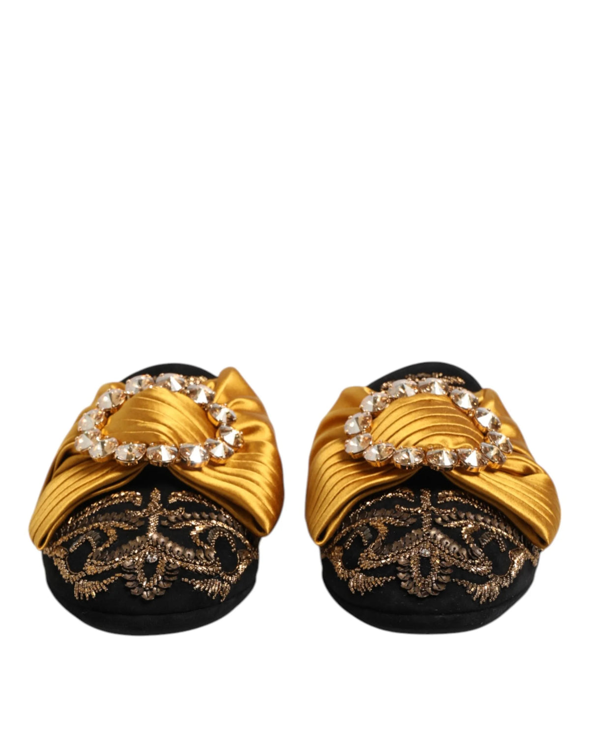 Dolce & Gabbana Multicolor Embellished Flat Sandals Shoes - EU44/US13.5