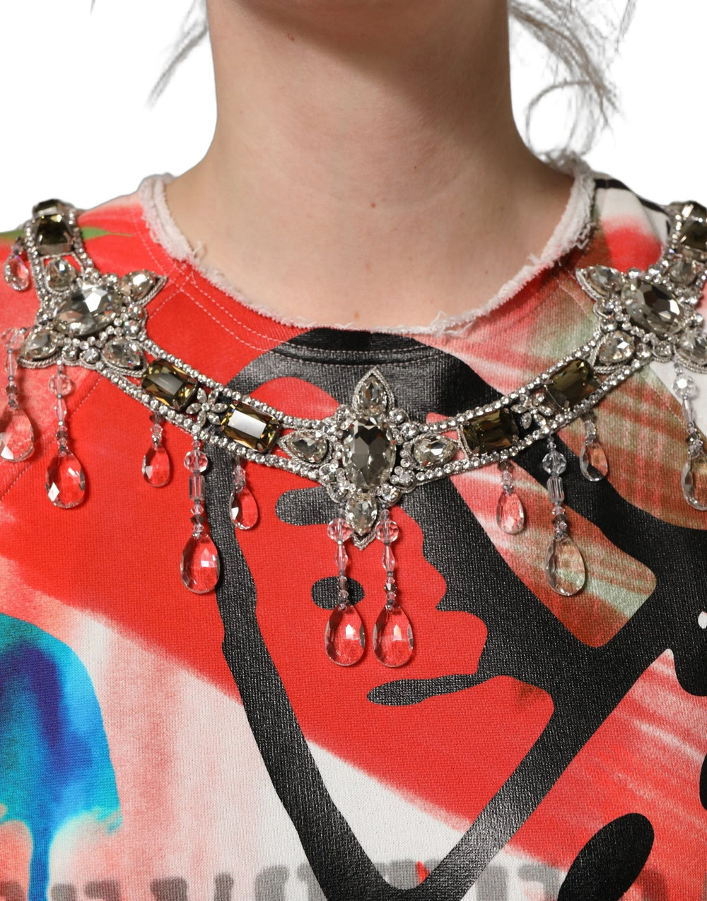 Dolce & Gabbana Multicolor Embellished Graffiti Sweatshirt - IT44 | L