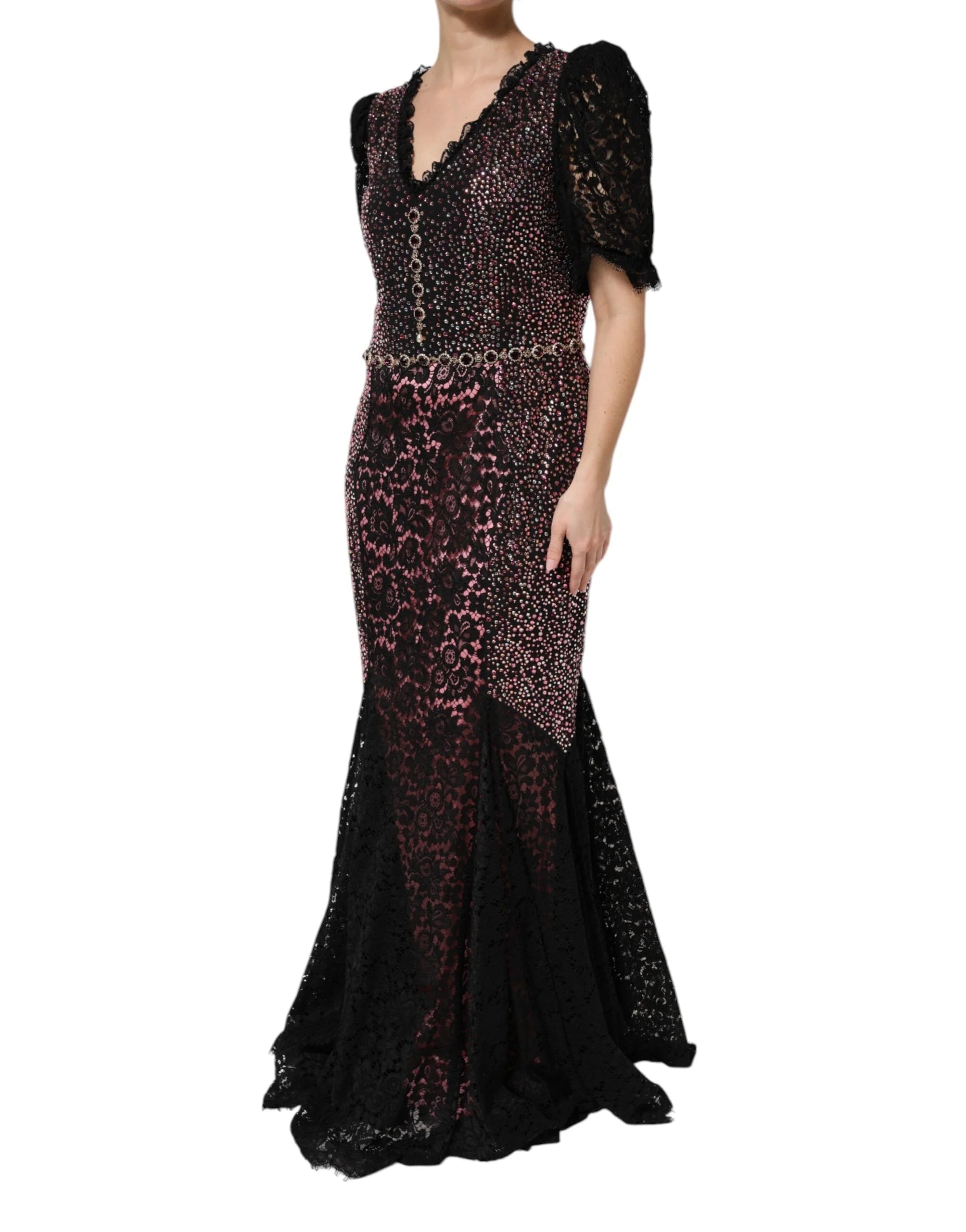 Dolce & Gabbana Multicolor Embellished Mermaid Gown Dress - IT48|XXL - Dresses