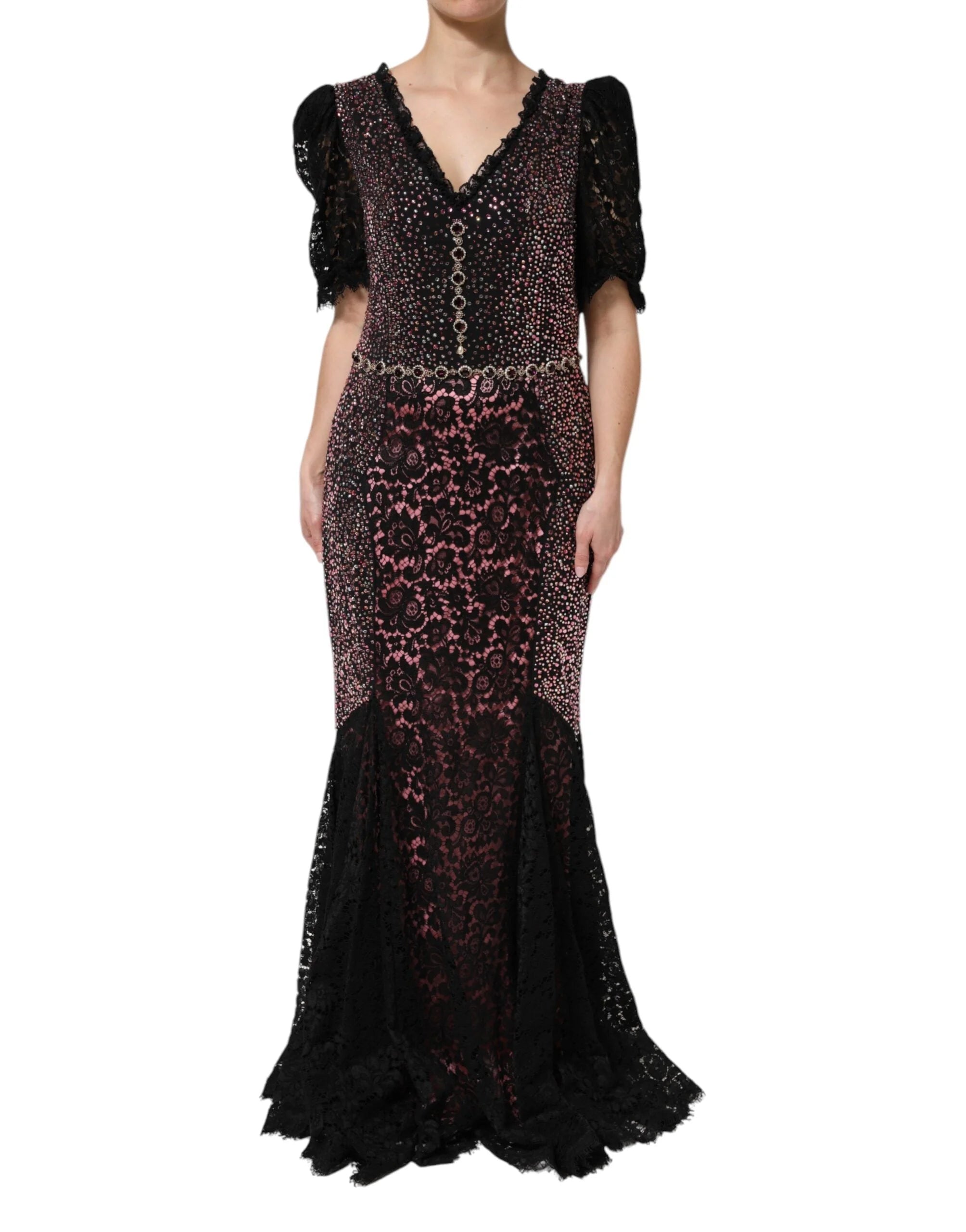 Dolce & Gabbana Multicolor Embellished Mermaid Gown Dress - IT48|XXL - Dresses