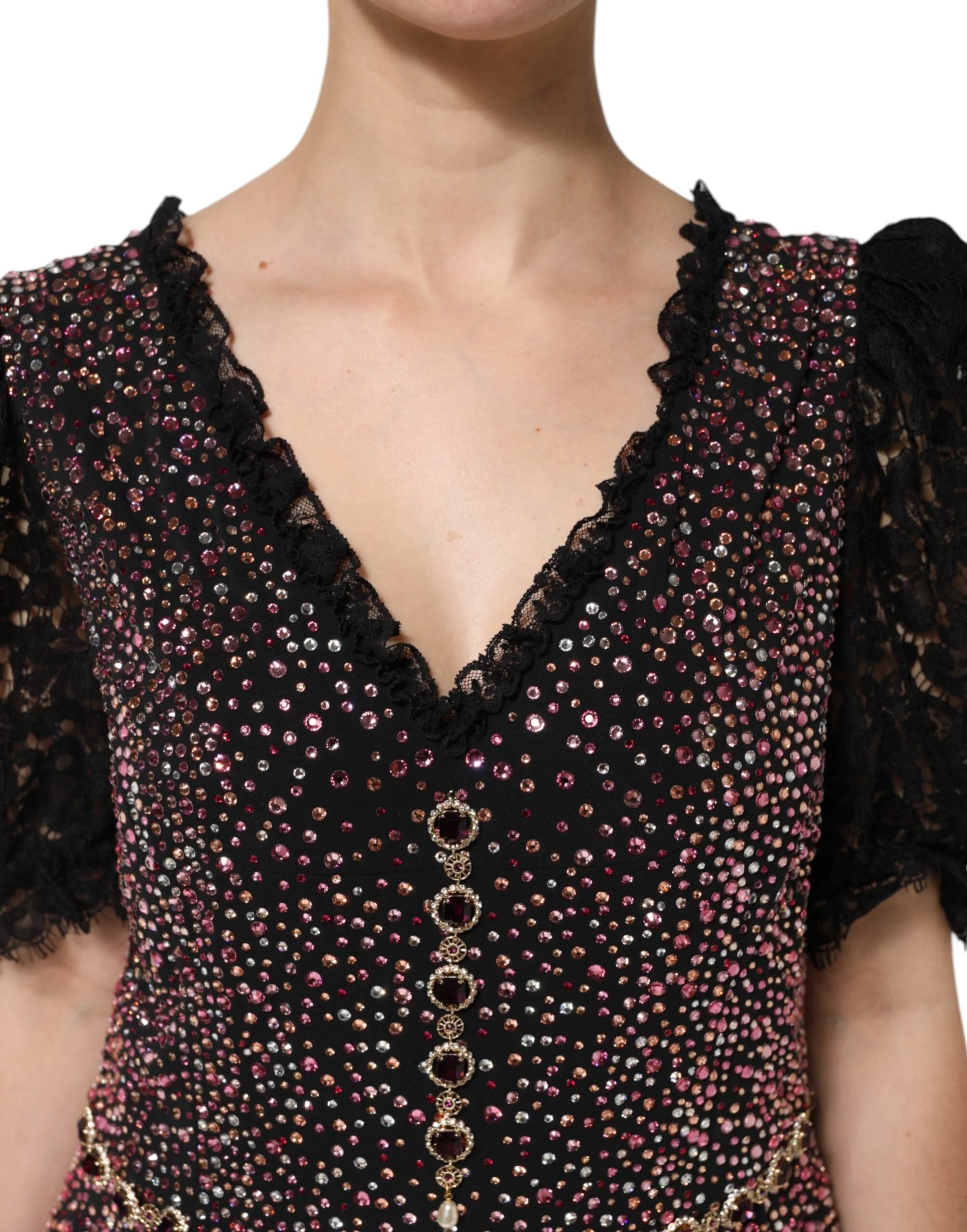 Dolce & Gabbana Multicolor Embellished Mermaid Gown Dress - IT48|XXL - Dresses