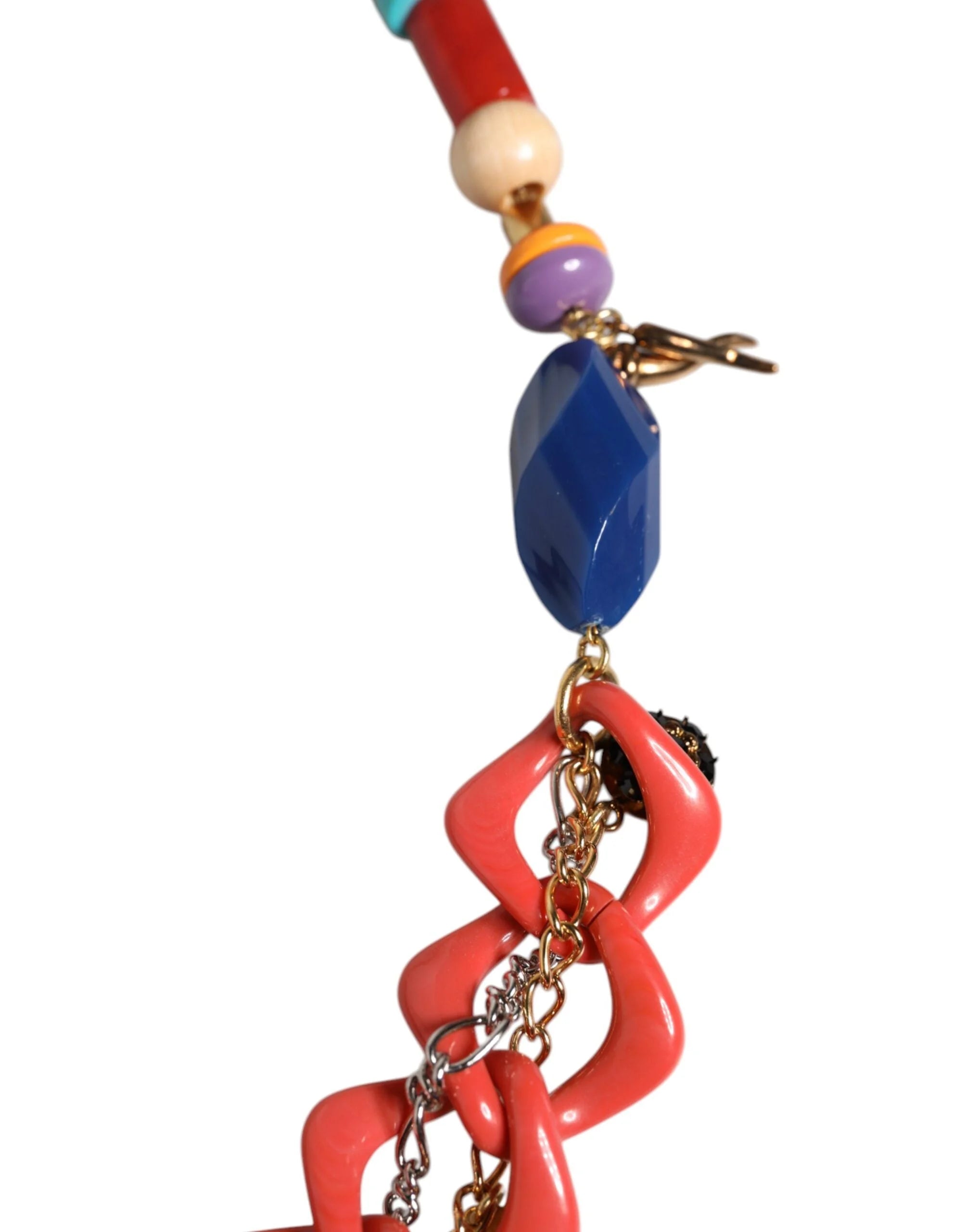 Dolce & Gabbana Multicolor Embellished Waist Chain Belt - M - Belts