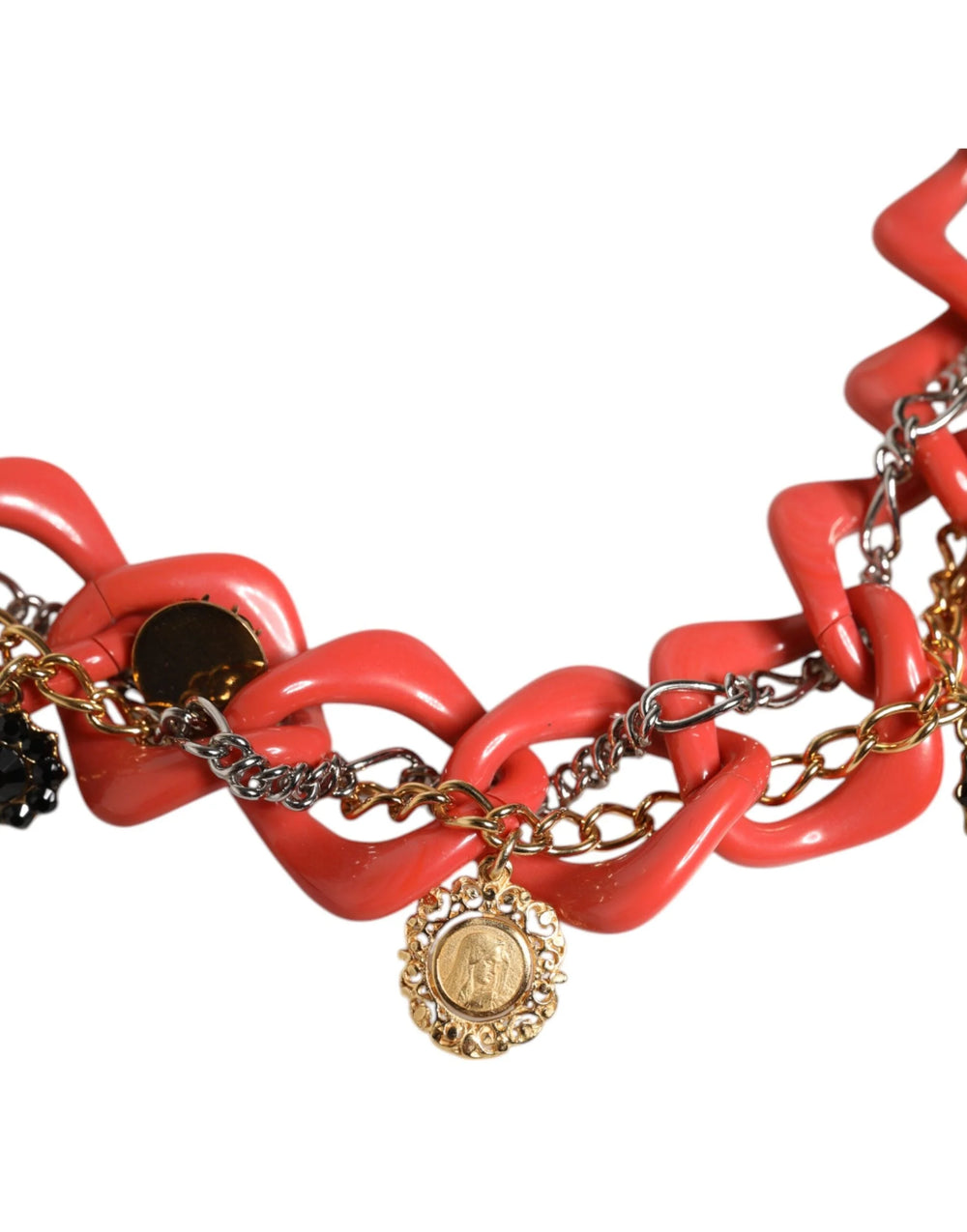 Dolce & Gabbana Multicolor Embellished Waist Chain Belt - M - Belts