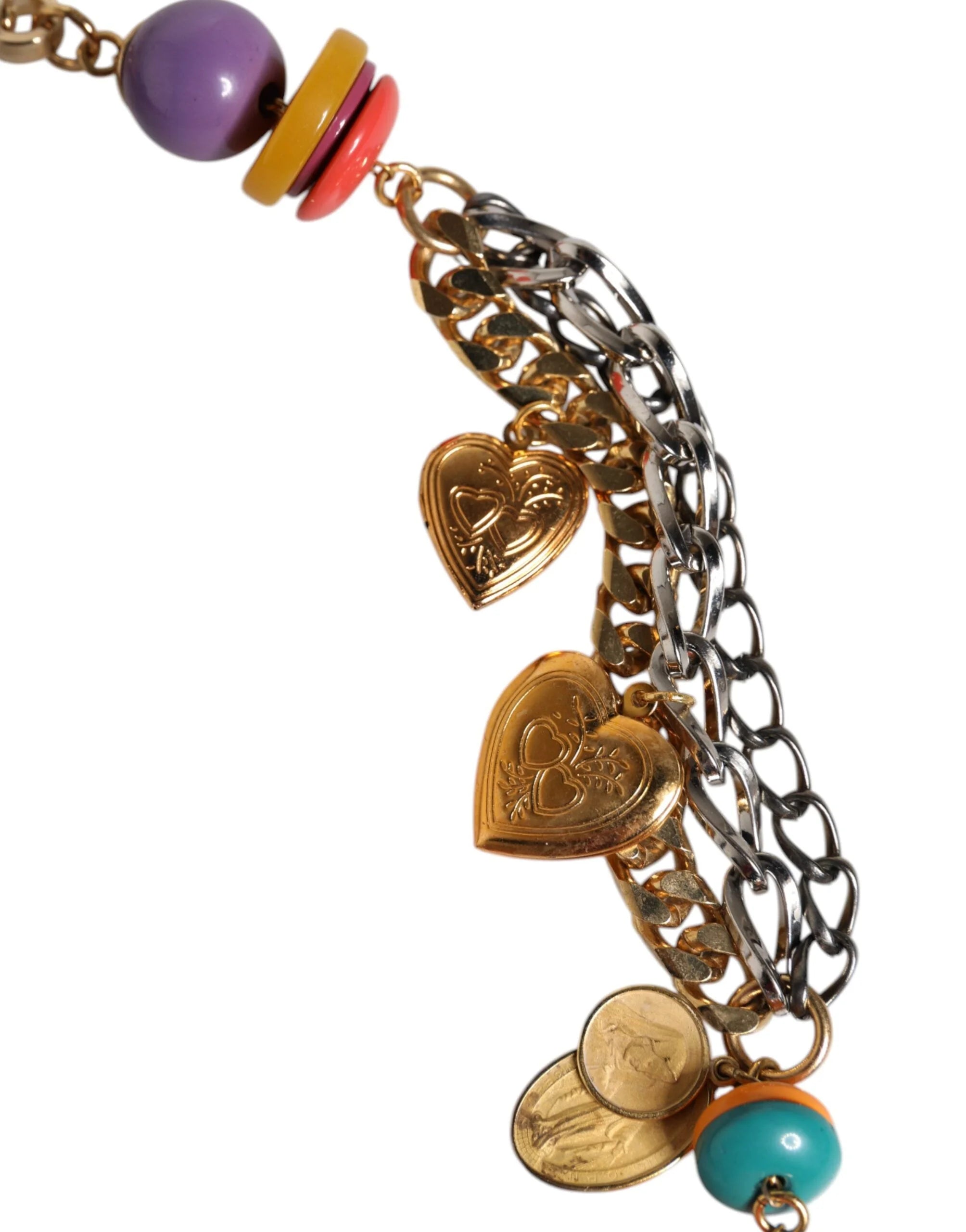 Dolce & Gabbana Multicolor Embellished Waist Chain Belt - M - Belts