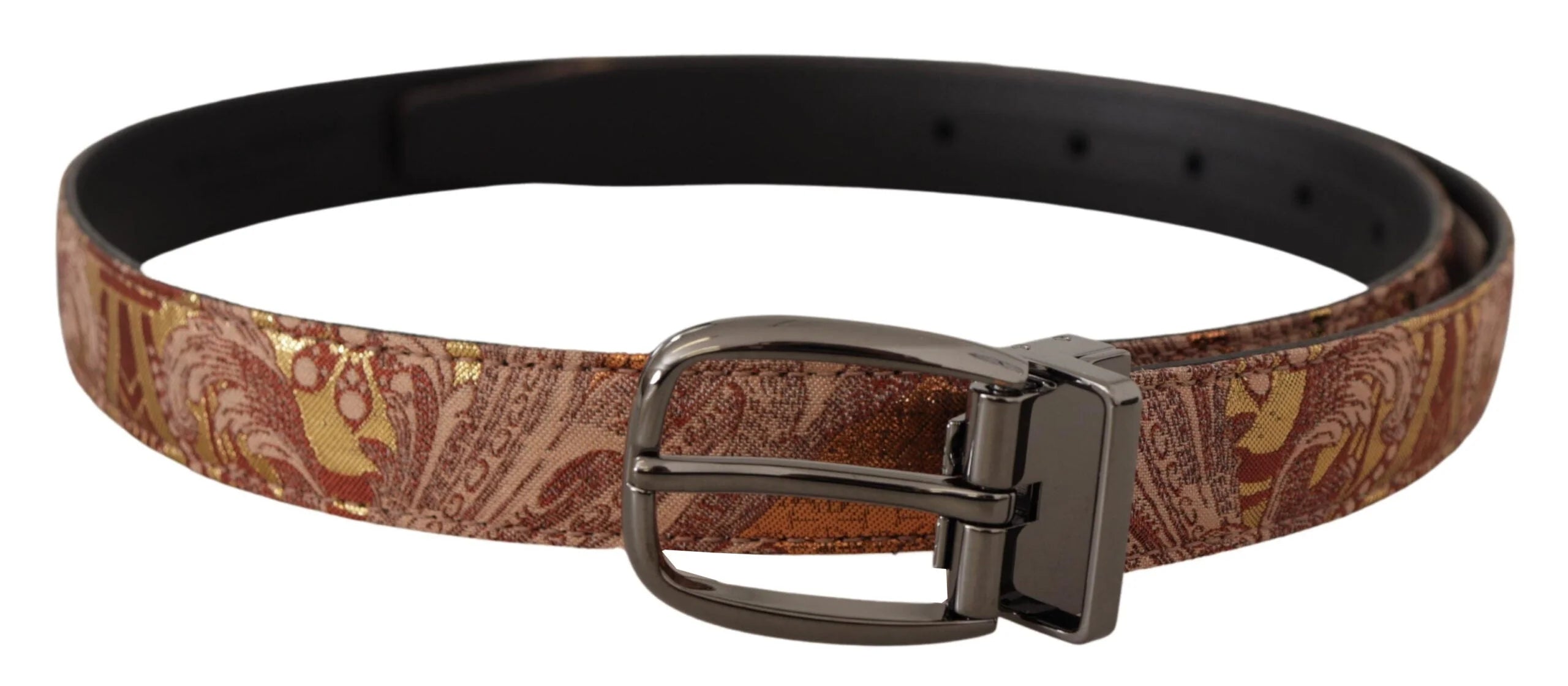 Dolce & Gabbana Multicolor Embossed Leather Black Metal Buckle Belt - 85 cm / 34 Inches - Belts
