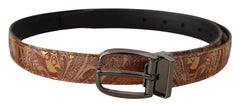 Dolce & Gabbana Multicolor Embossed Leather Black Metal Buckle Belt - 85 cm / 34 Inches - Belts